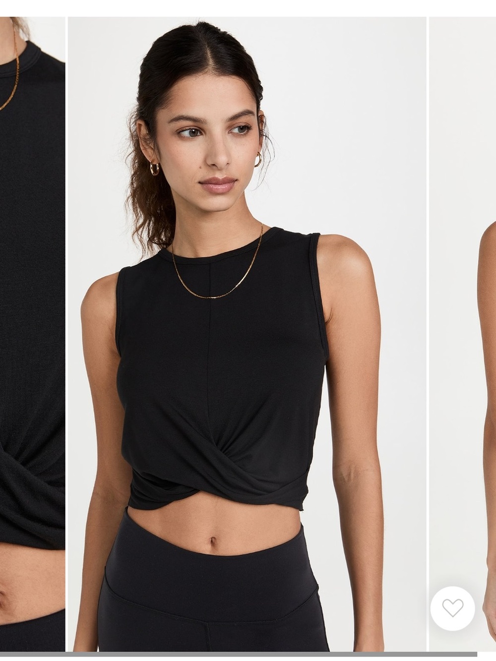 ALO Yoga Black Twist Crop Tank